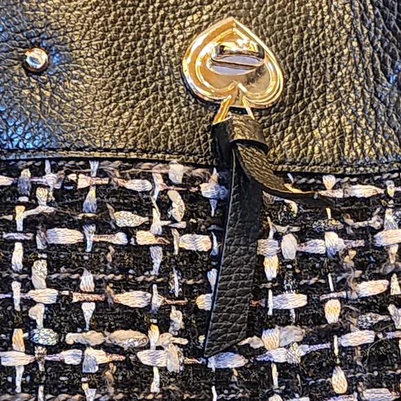 Kate Spade Black and White Tweed Shoulder Bag - Picture 3 of 6